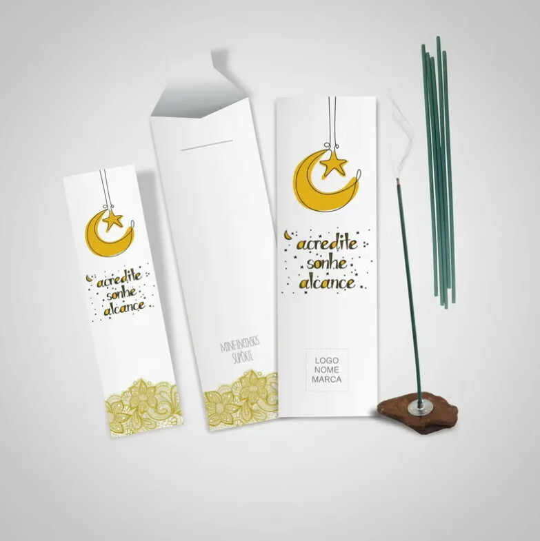 Kit Incenso Personalizado Acredite. Pacote c/ 24un