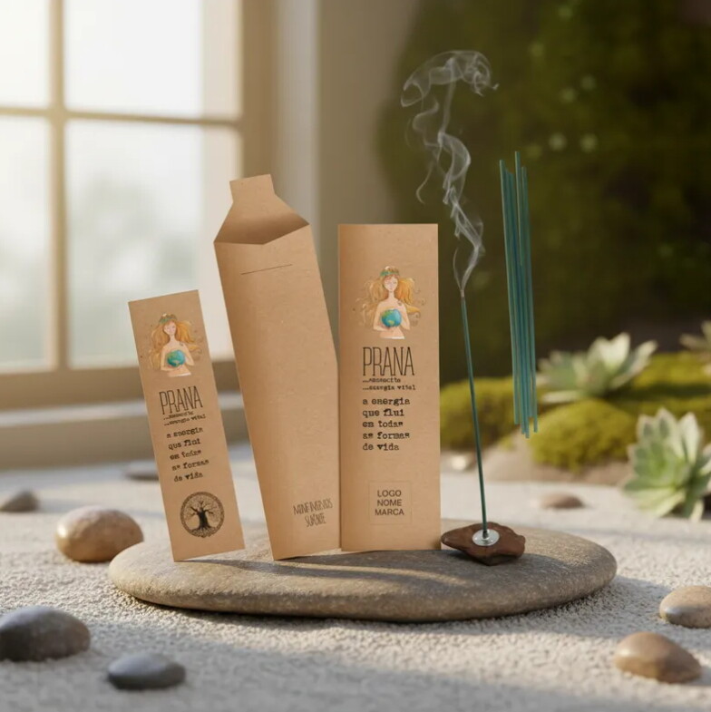 Lembrancinha Kit Incenso Japonês Prana Árvore da Vida Kraft - 2