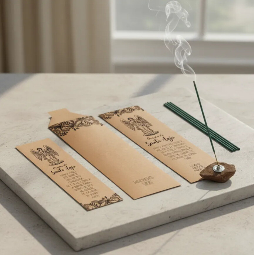 Kit Incenso Personalizado Oração do Santo Anjo Lembrancinha - 2