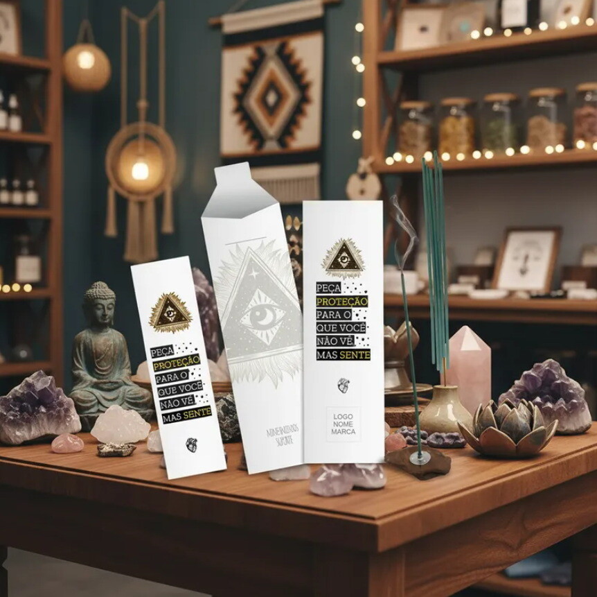 Kit Incenso Personalizado Proteção Intuição Esotérico Mimo -