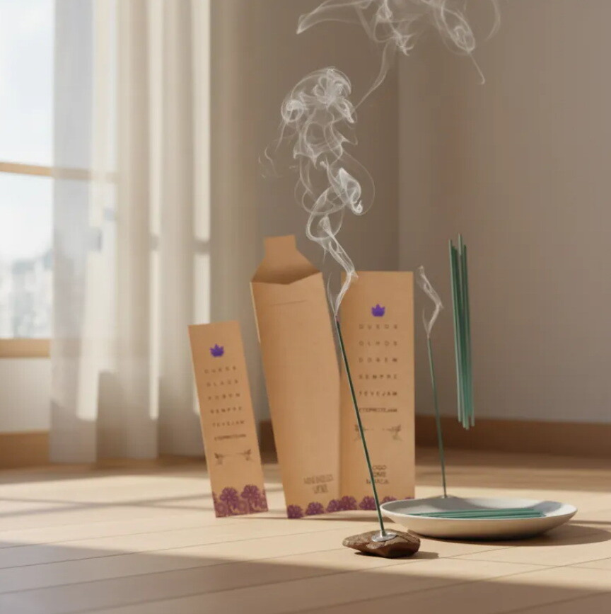 Kit Incenso Personalizado Anjos Querubins Renda Violeta Mimo - 24