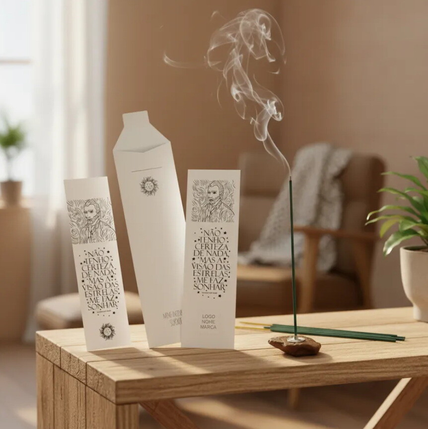 Kit Incenso Personalizado Vincent Van Gogh Noite Estrelada - 24un