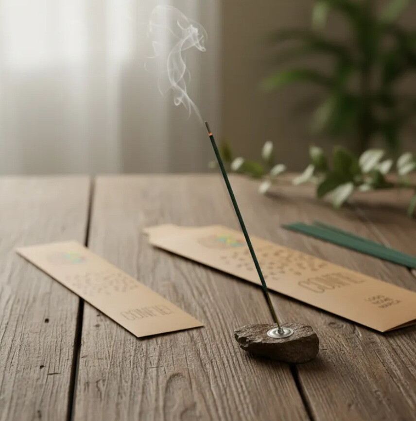Kit Incenso Personalizado Mente Humana Saúde Mental Branco - 24u
