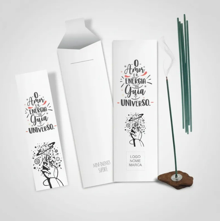 Kit Incenso Personalizado Galáxia Planeta Saturno Kraft - 24un