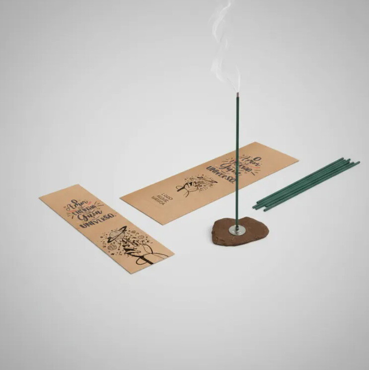 Kit Incenso Personalizado Galáxia Planeta Saturno Kraft - 24un
