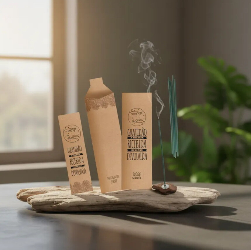 Kit Incenso Personalizado Mão Mística Renda Lembrancinha - 24un