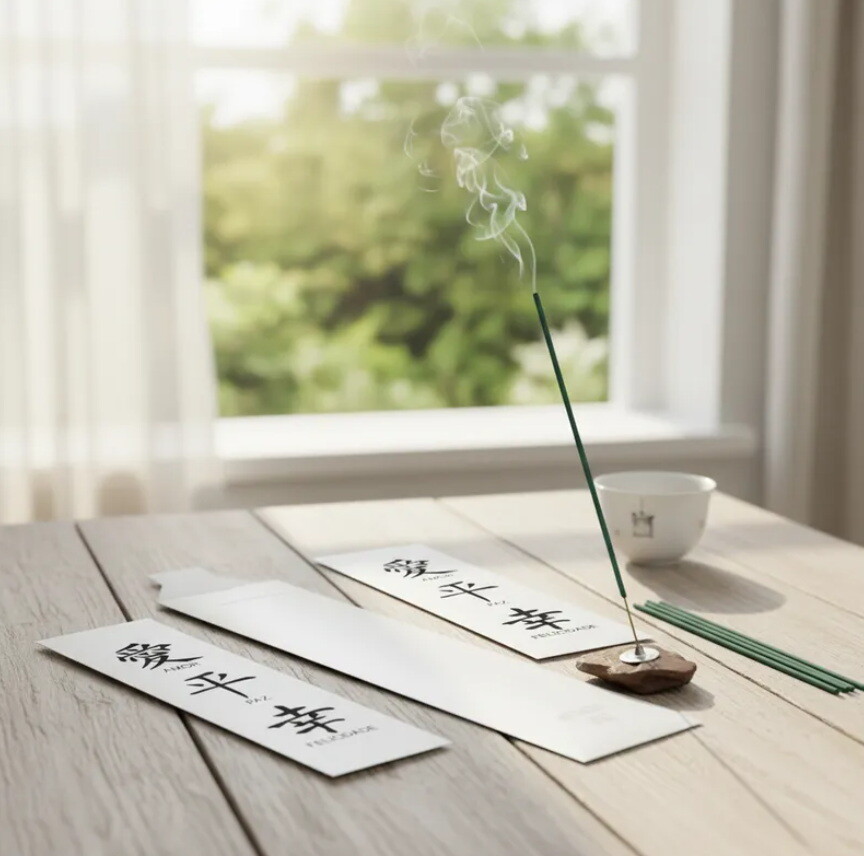 Kit Incenso Personalizado Ideograma Oriental Felicidade Mimo - 24