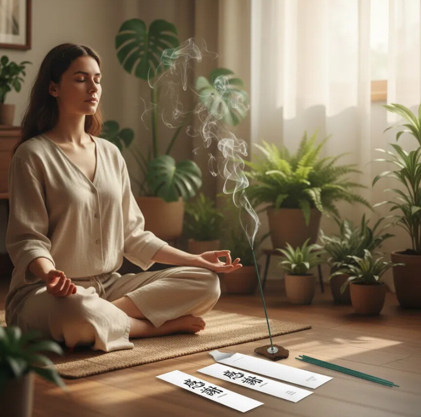 Kit Incenso Personalizado Ideograma Japonês Agradecimento - 24un