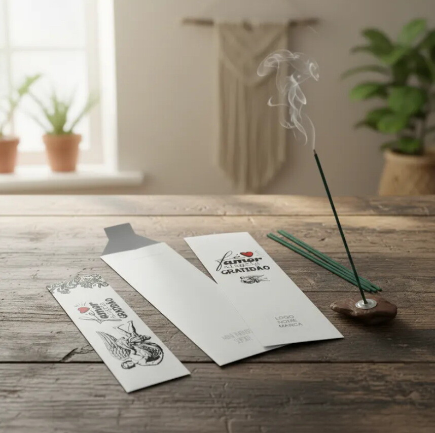 Kit Incenso Personalizado Anjo Renda Coração Lembrancinha - 24u