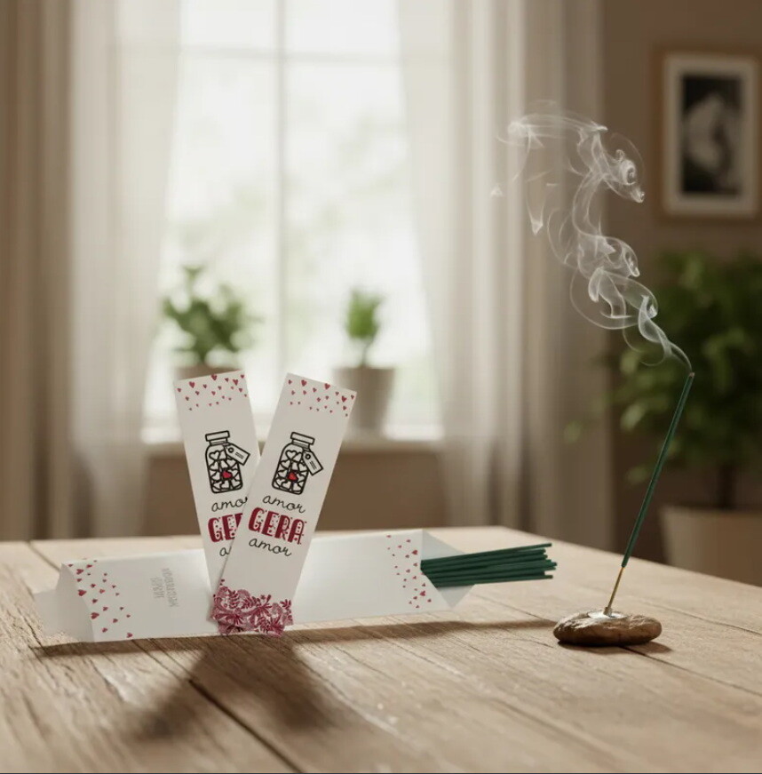 Kit Incenso Personalizado Místico Sol e Lua Branco Mimo - 24un