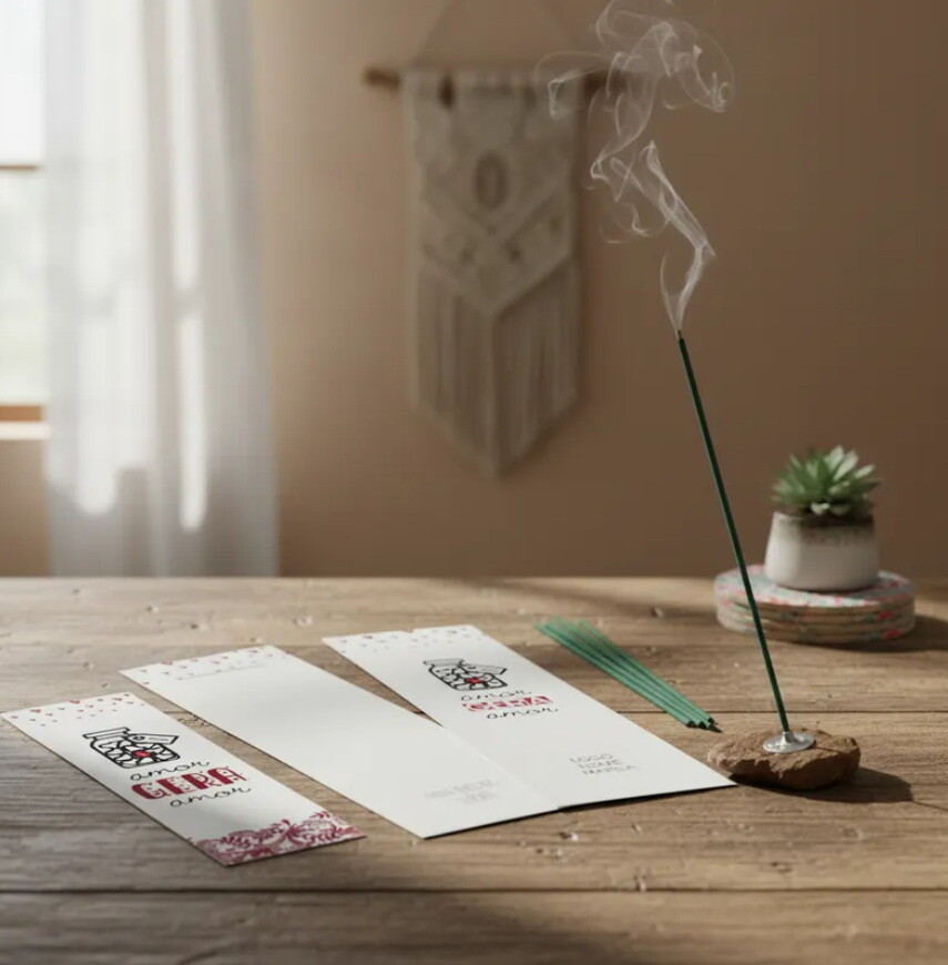 Kit Incenso Personalizado Místico Sol e Lua Branco Mimo - 24un