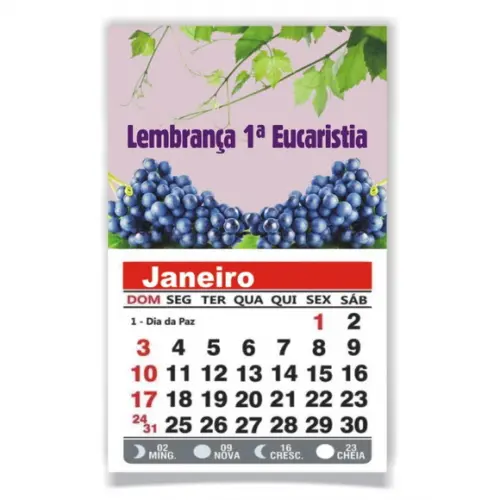 1ª EUCARISTIA - ÍMÃ DE GELADEIRA C/ CALENDÁRIO