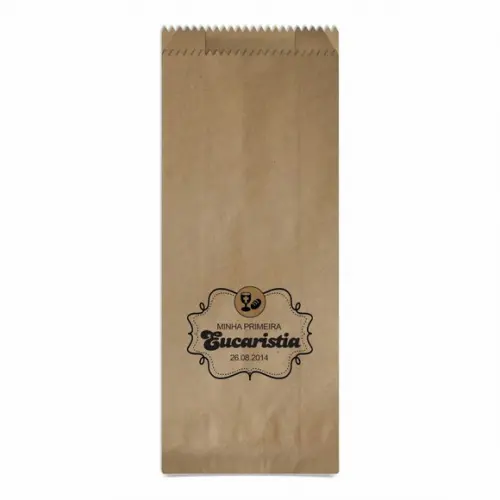 1ª Eucaristia - Saquinho Kraft Simples Personalizado
