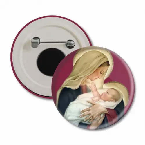 Boton Virgem Maria e Jesus