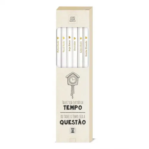 Caixa c/ 6 Lápis + Marca Página, Person. Kit Inspire! M011