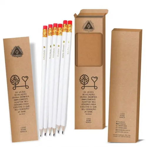 Caixa c/ 6 Lápis + Marca Página, Person. Kit Inspire! M036