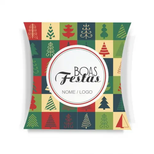 Caixa Travesseiro / Almofada Personaliz. Boas Festas. Mod106