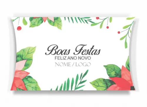 Caixa Travesseiro / Almofada Personaliz. Boas Festas. Mod108