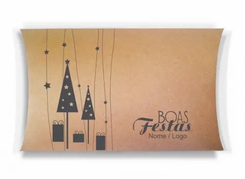 Caixa Travesseiro / Almofada Personaliz. Boas Festas. Mod111