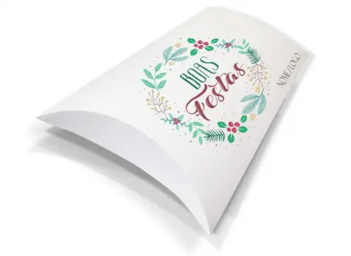 Caixa Travesseiro / Almofada Personaliz. Boas Festas. Mod112