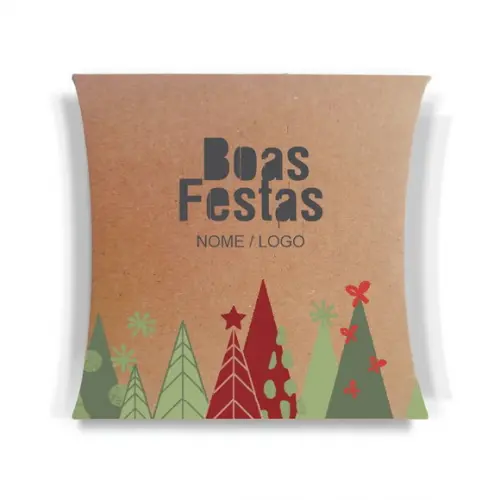 Caixa Travesseiro / Almofada Personaliz. Boas Festas. Mod113