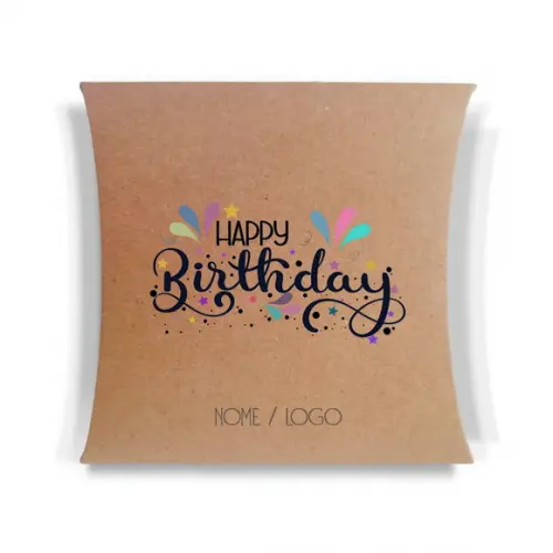 Caixa Travesseiro / Almofada Personalizada. Happy. Mod33