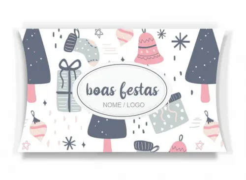 Caixa Travesseiro / Almofada Personalizada. Natal. Mod104