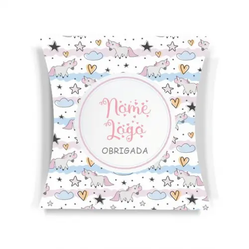 Caixa Travesseiro / Almofada Personalizada. Unicórnio. Mod26