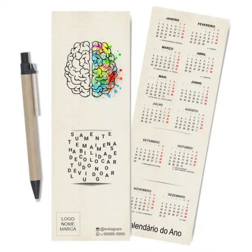 Card com Lápis e Borracha ou Caneta, Personalizado. M010.