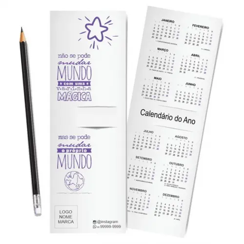 Card com Lápis e Borracha ou Caneta, Personalizado. M053