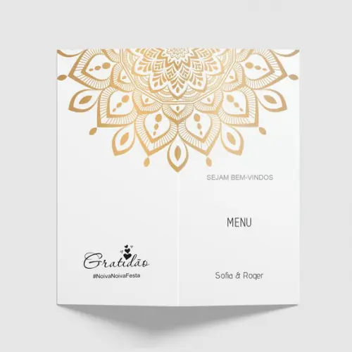 Cardápio / Menu Personalizado Casamento e Festas