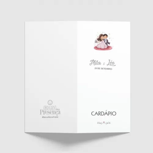Cardápio / Menu Personalizado Casamento e Festas