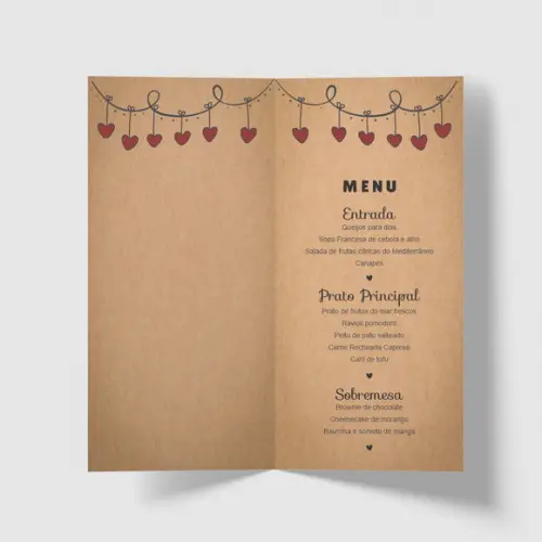 Cardápio / Menu Personalizado Casamento e Festas