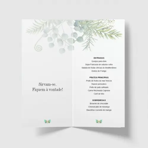 Cardápio / Menu Personalizado Casamento e Festas