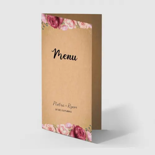 Cardápio / Menu Personalizado Casamento e Festas