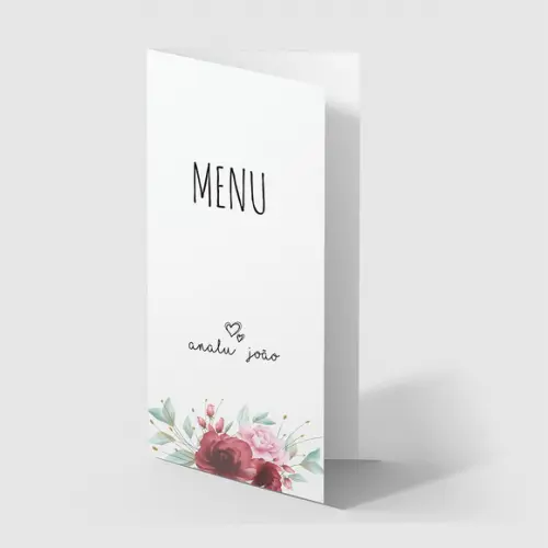 Cardápio / Menu Personalizado Casamento e Festas