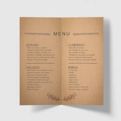 Cardápio / Menu Personalizado Casamento e Festas