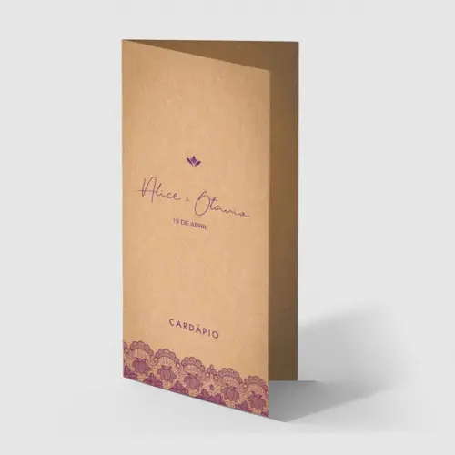Cardápio / Menu Personalizado Casamento e Festas