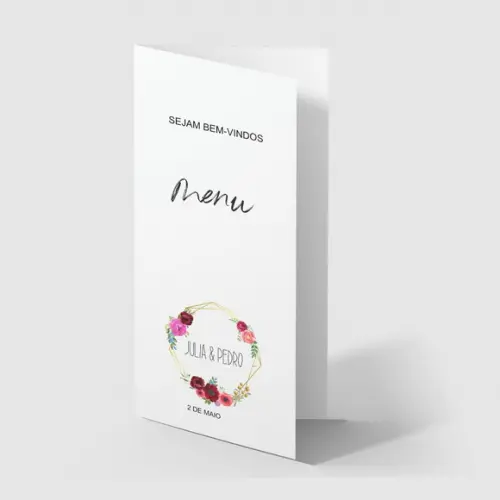 Cardápio / Menu Personalizado Casamento e Festas