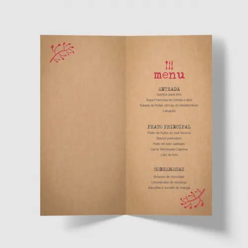 Cardápio / Menu Personalizado Casamento e Festas