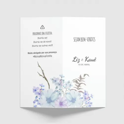 Cardápio / Menu Personalizado Casamento e Festas