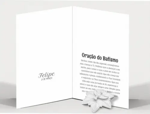 Cartão Batismo Pers. c/ Aplique Mandala Div. Espírito Santo