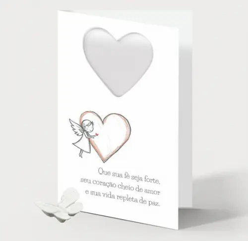 Cartão Batismo Personalizado c/ Aplique Borboleta