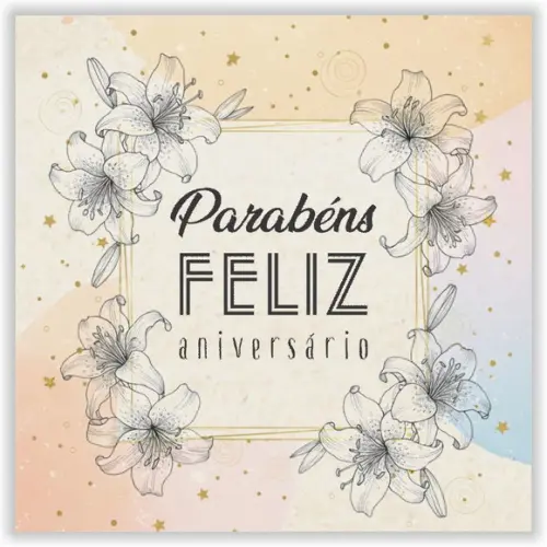 Cartão de Aniversário Personalizado. 15x15cm. Pct. c/ 12un