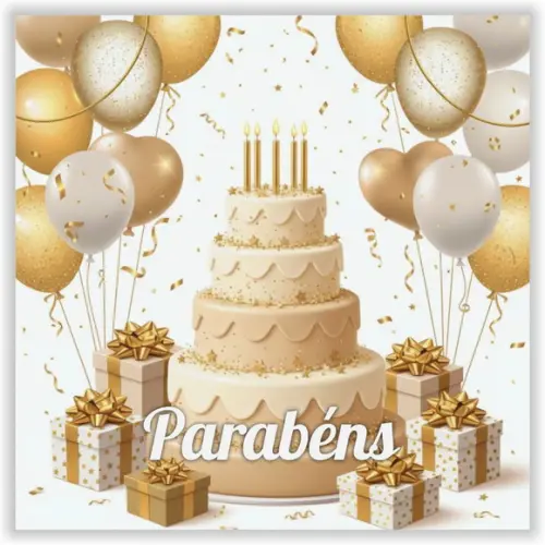 Cartão de Aniversário Personalizado. 15x15cm. Pct. c/ 12un