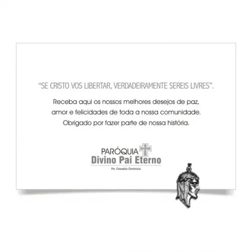 CARTÃO DE FELICITAÇÕES PERSONALIZADO + PINGENTE + ENVELOPE.