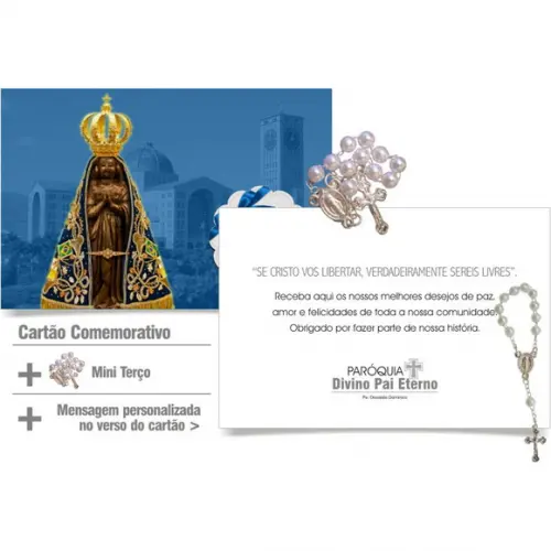CARTÃO DE FELICITAÇÕES PERSONALIZADO + PINGENTE + ENVELOPE.