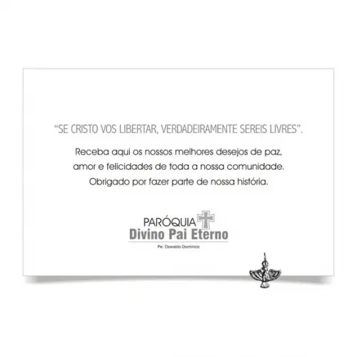 CARTÃO DE FELICITAÇÕES PERSONALIZADO + PINGENTE + ENVELOPE.