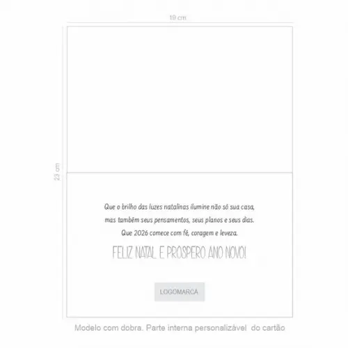 Cartão de Natal Person Branco com Dourado 30-012