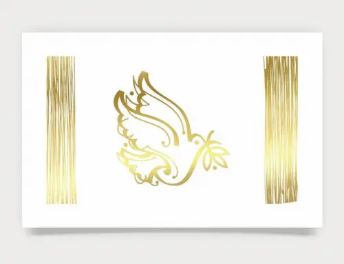 Cartão de Natal Person. com Dobra, Hotstamp Dourado 30-012